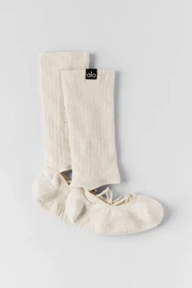 Chaussettes à lanières Siren Grip pour femme - Gris chiné