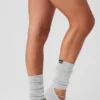 Chaussettes à lanières Siren Grip pour femme – Gris chiné athlétique