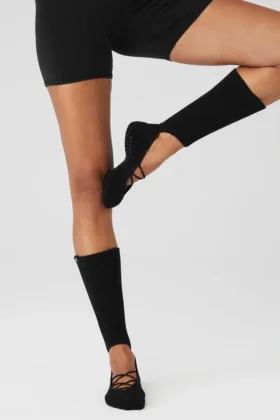 Chaussettes à lanières Siren Grip pour femme - Noir