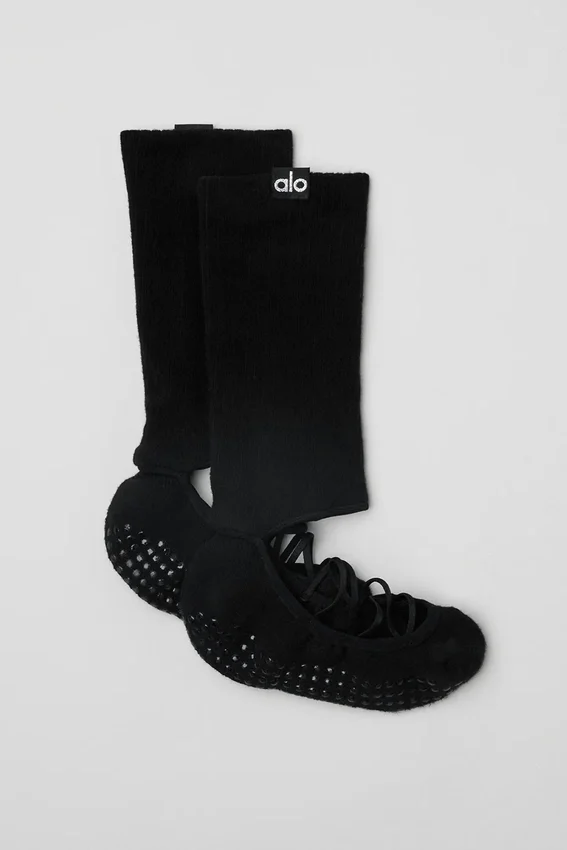 Chaussettes à lanières Siren Grip pour femme - Noir
