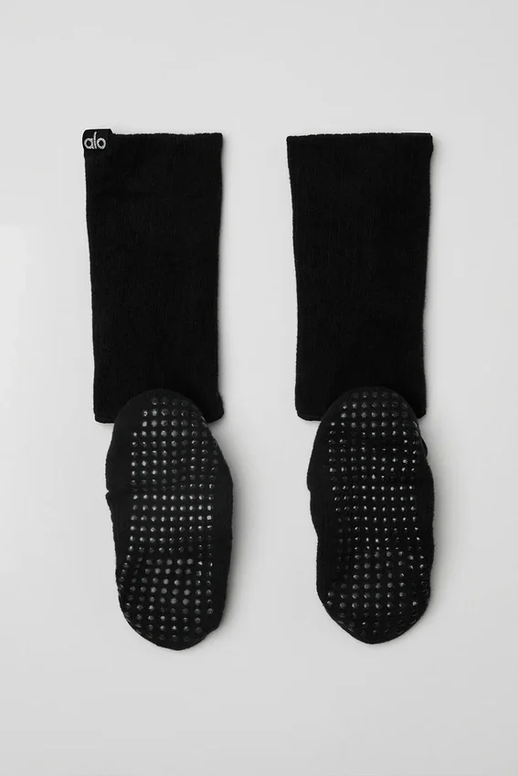 Chaussettes à lanières Siren Grip pour femme - Noir