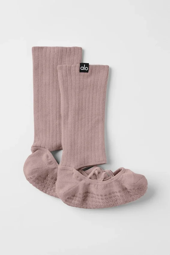 Chaussettes à lanières Siren Grip pour femme - Taupe