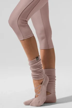 Chaussettes à lanières Siren Grip pour femme – Taupe