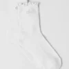 Chaussettes Lettuce Edge pour femme - Blanc