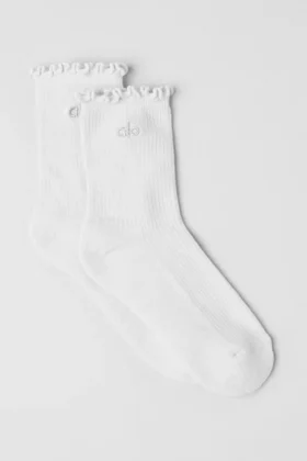 Chaussettes Lettuce Edge pour femme - Blanc