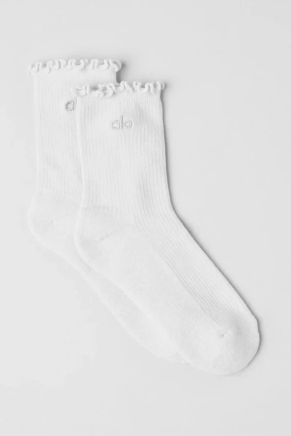 Chaussettes Lettuce Edge pour femme - Blanc