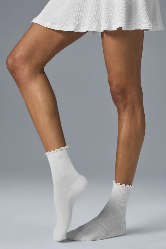 Chaussettes Lettuce Edge pour femme - Blanc