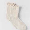 Chaussettes Lettuce Edge pour femme - Gris chiné