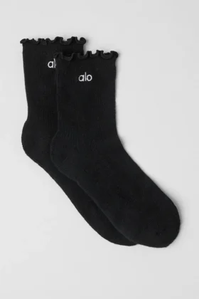 Chaussettes Lettuce Edge pour femme - Noir