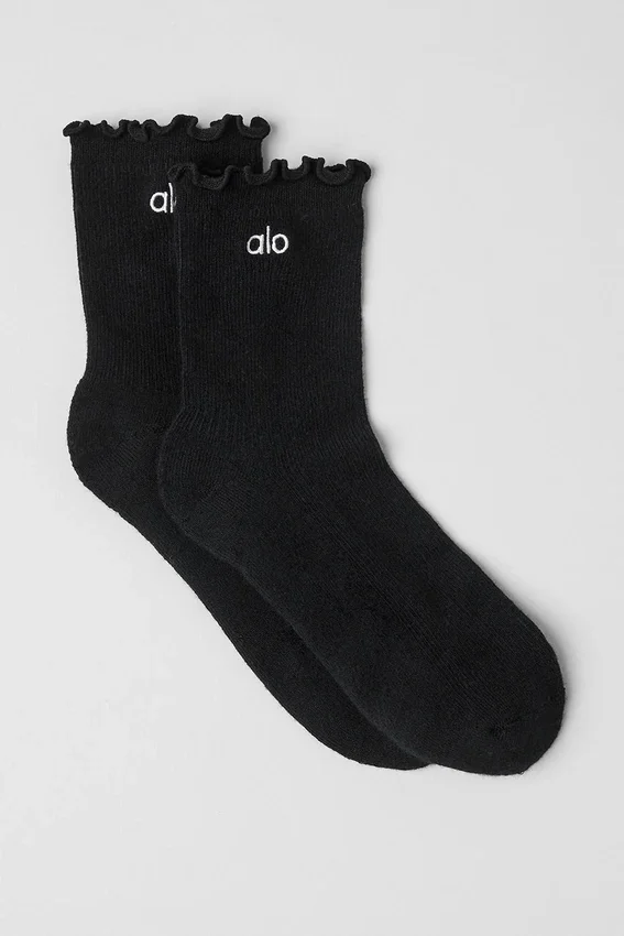Chaussettes Lettuce Edge pour femme - Noir