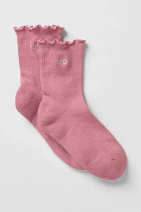 Chaussettes Lettuce Edge pour femme - Rose sauvage
