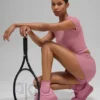 Chaussettes Lettuce Edge pour femme - Rose sauvage