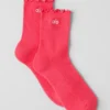 Chaussettes « Lettuce Edge » pour femme - Rouge bonbon