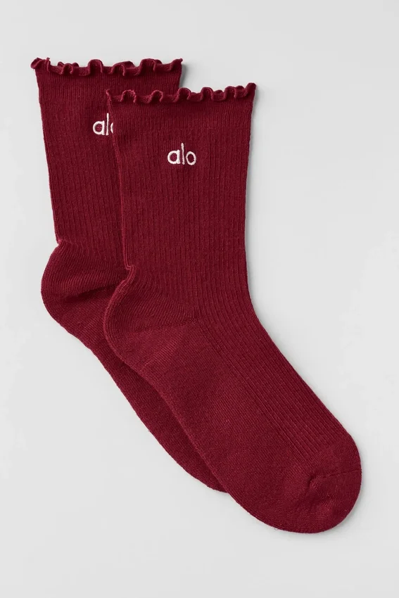 Chaussettes Lettuce Edge pour femme - Rouge « Summer Romance »