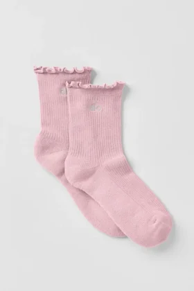 Chaussettes « Lettuce Edge » pour femme - Vintage Pink