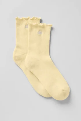Chaussettes Lettuce Edge pour femme - Warm Butter