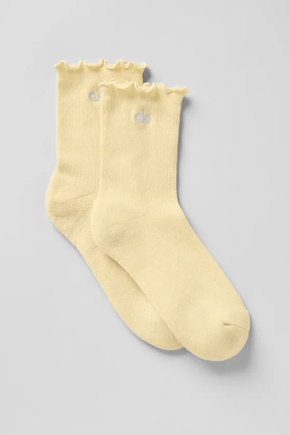Chaussettes Lettuce Edge pour femme - Warm Butter
