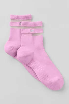 Chaussettes Pulse Grip pour femme - Rose Candy Heart