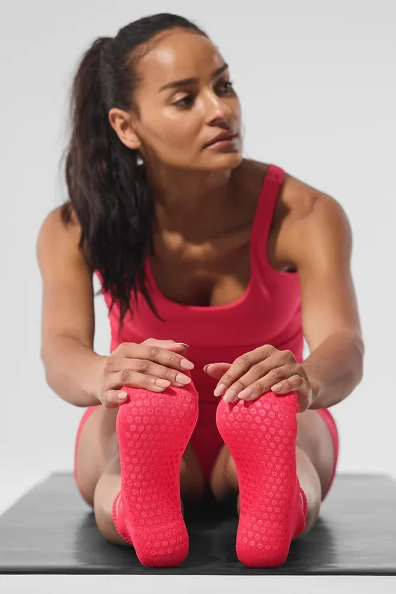 Chaussettes Pulse Grip pour femme - Rouge bonbon