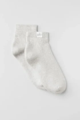 Chaussettes Quarter Crew Street - Blanc chiné