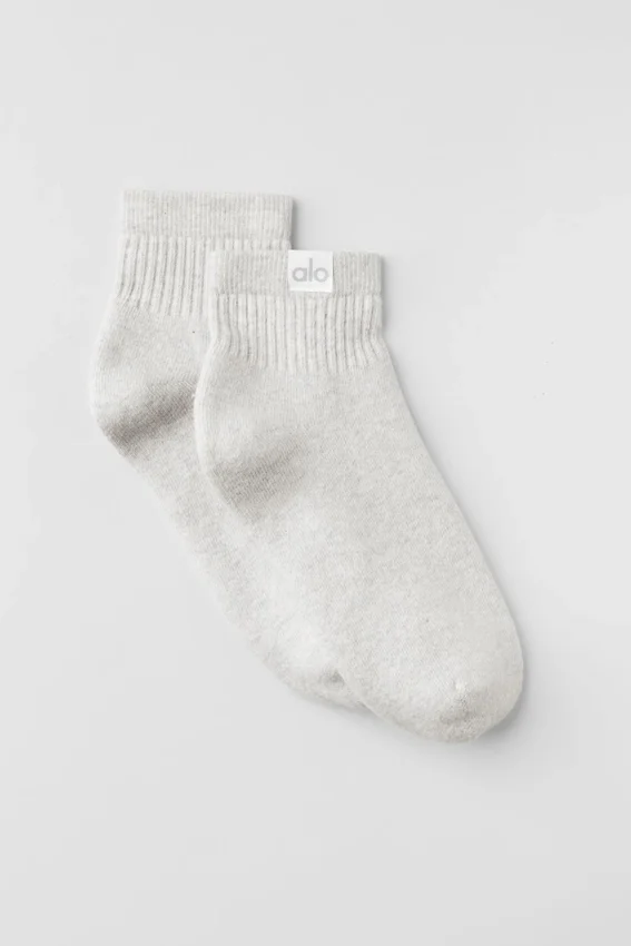 Chaussettes Quarter Crew Street - Blanc chiné
