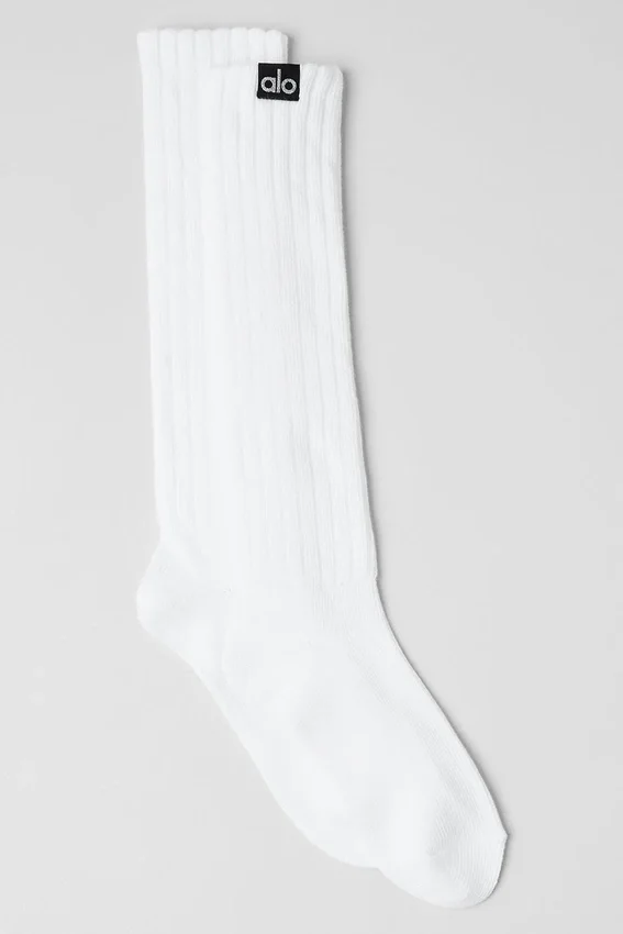 Chaussettes retroussées unisexes - Blanc