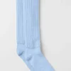 Chaussettes retroussées unisexes - Bleu coquillage