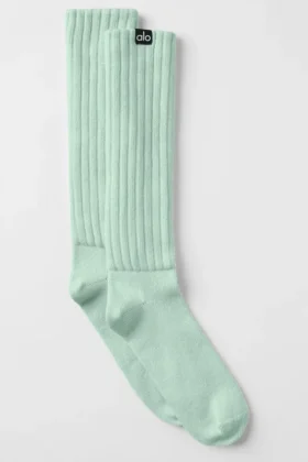 Chaussettes retroussées unisexes - Menthe verte