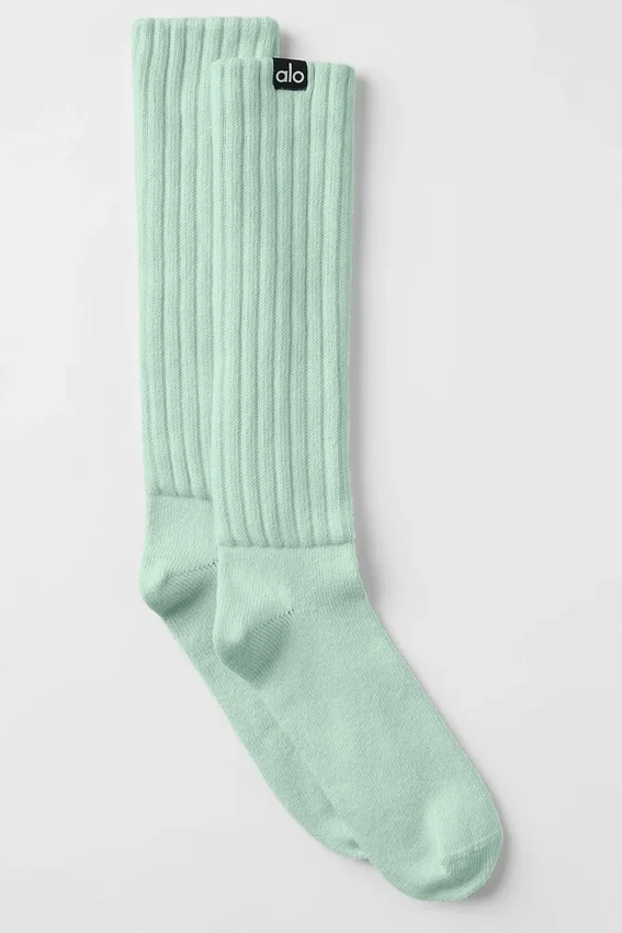 Chaussettes retroussées unisexes - Menthe verte