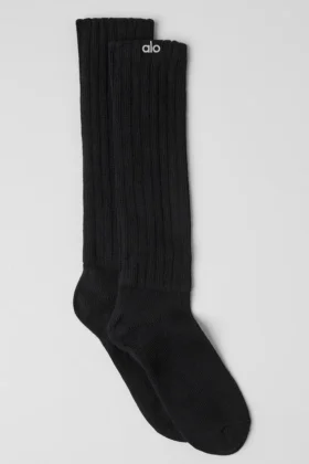 Chaussettes retroussées unisexes - Noir