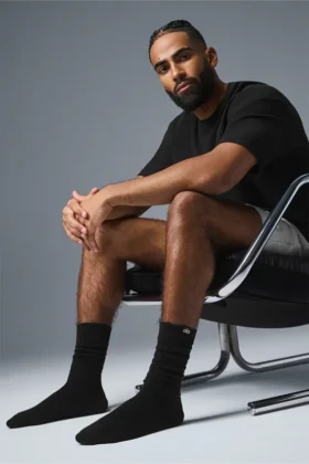 Chaussettes retroussées unisexes – Noir