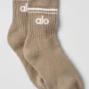 Chaussettes rétro mi-mollet unisexes - Gravel/Blanc