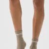 Chaussettes rétro mi-mollet unisexes - Gravel/Blanc