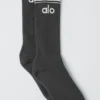 Chaussettes rétro unisexes - Anthracite/Blanc
