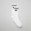 Chaussettes Throwback Barre pour femme - Blanc/Noir