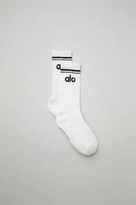 Chaussettes Throwback Barre pour femme - Blanc/Noir