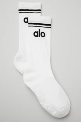 Chaussettes Throwback Barre pour femme - Blanc/Noir