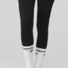 Chaussettes Throwback Barre pour femme - Blanc/Noir