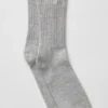 Chaussettes unisexes en laine et cachemire, effet givré - Gris chiné clair/Ivoire