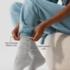 Chaussettes unisexes en laine et cachemire, effet givré - Gris chiné clair/Ivoire