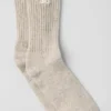Chaussettes unisexes en laine et cachemire, légères et givrées - Latte d'hiver/Ivoire