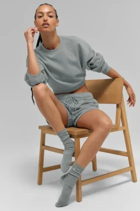 Chaussettes unisexes mi-hautes discrètes – Gris lunaire
