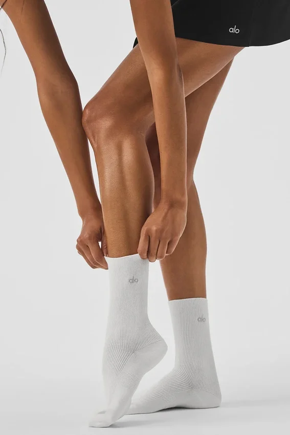 Chaussettes unisexes mi-mollet discrètes - Blanc