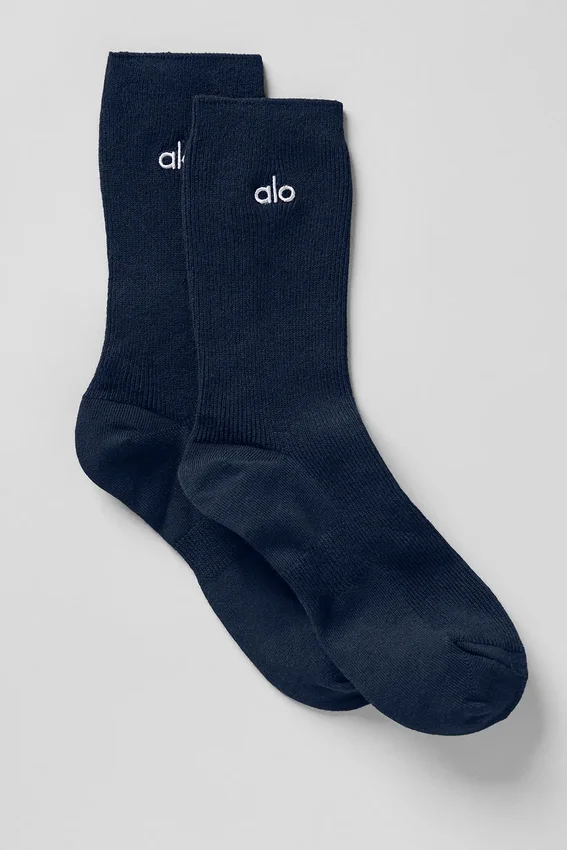 Chaussettes unisexes mi-mollet discrètes - Bleu marine