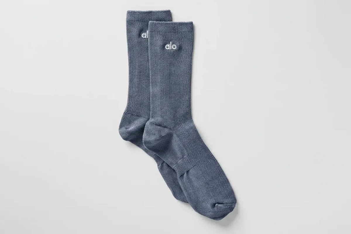 Chaussettes unisexes mi-mollet discrètes - Bleu pierre