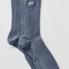 Chaussettes unisexes mi-mollet discrètes - Bleu pierre