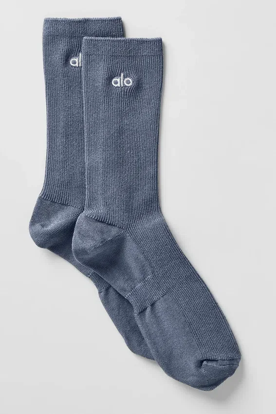 Chaussettes unisexes mi-mollet discrètes - Bleu pierre