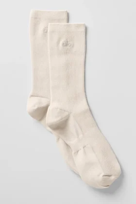 Chaussettes unisexes mi-mollet discrètes - Couleur os