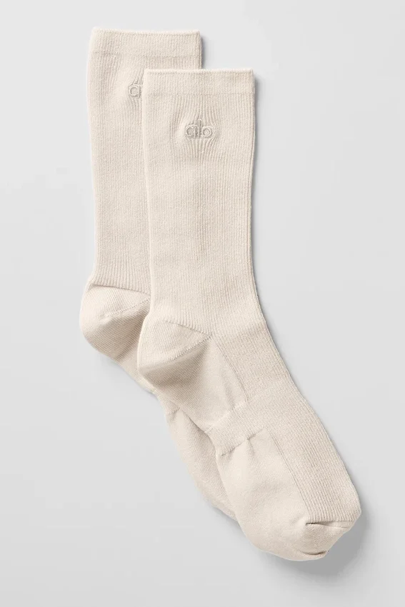 Chaussettes unisexes mi-mollet discrètes - Couleur os