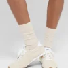 Chaussettes unisexes mi-mollet discrètes - Couleur os